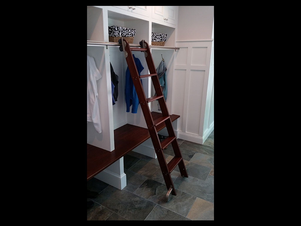 Custom Mudroom Design With Ladder
