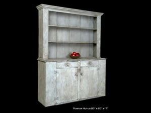 Custom Pewter Hutch by R.A. Page Custom Cabinetry and Farmhouse Furniture, New Hampshire